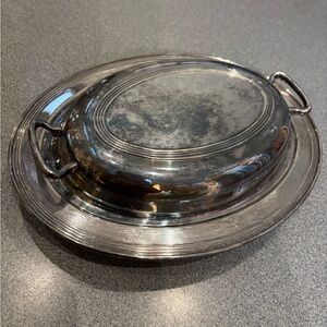 1883 F. B. Rogers Silverplate Covered Oval Serving Dish with Handles